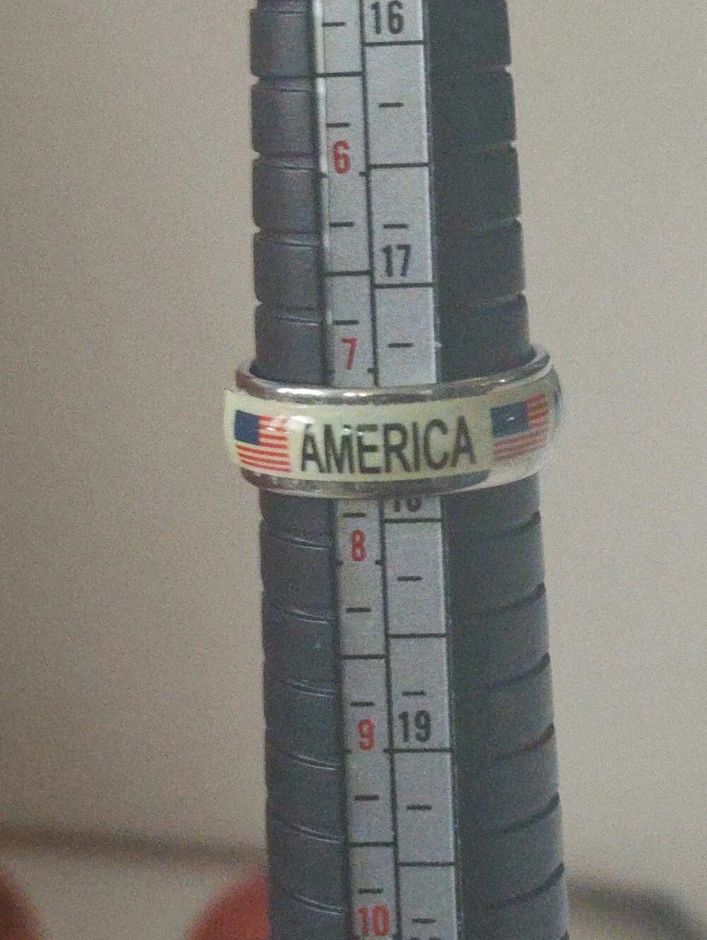 New America Flag Enamel Stainless Steel Ring